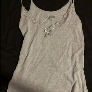 Gray Embellished Camisole Tie Front